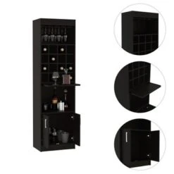 Boahaus Wells Bar (Black) - Black - MDF -Elegance Barware 6af8a2a9 4807 4597 a845 43cc8a05c3ca