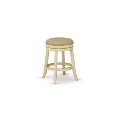 East West Furniture Devers Swivel Backless Barstool 24'' Seat Height And Pu Leather Roast (Color Options Available) - DVS024-112 -Elegance Barware 6b234db5 518b 4dcb aae8 431c0055e1a0