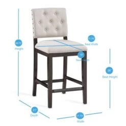 Lindale Button Tufted Stationary Counter Stool By Greyson Living - Walnut -Elegance Barware 6b37ad96 a54d 4313 bb0d c1ffda3903f3