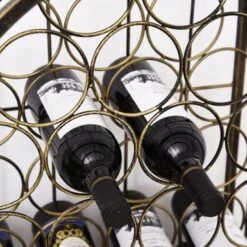 HOMCOM 45 Bottle Wrought Iron Wine Rack Jail With Lock - Antique Bronze - 17.5*14.25*52 - Bronze -Elegance Barware 6b8ccbb4 d3a3 4d21 8b97 68ce8c4fc80b