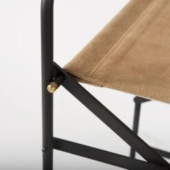 Direttore Black Genuine Leather W/Black Iron Frame Folding Counter Height Chair - Single - Dark Brown - Bar Height - 29-32 In. -Elegance Barware 6bab59db eeeb 46aa 918f d356d03090e8