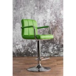 Leatherette And Metal Bar Stool - Grey -Elegance Barware 6bef81f7 d502 4ae1 abd9 09c8b4a6a543