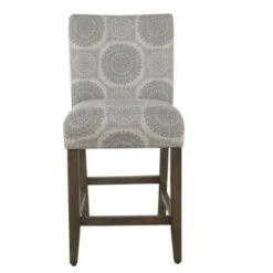 Homepop 24" Parsons Counter Stool - Gray Medallion - Grey -Elegance Barware 6c28081f 1228 42dc 8d08 e9d6817852c9