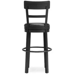 Black Valebeck Tall Upholstered Swivel Barstool(1/CN) -Elegance Barware 6c49e6e2 9107 4325 90e9 dfb5ed1a87b5