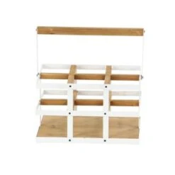 Modern 6-Bottle Wood And Metal Wine Holder - Grey -Elegance Barware 6caf7a06 31b5 4eec 9ea5 616b70dac87e