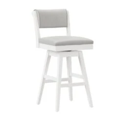 Hillsdale Furniture Clarion Wood And Upholstered Swivel Stool, Sea White - Sea White - Counter Height - 23-28 In. -Elegance Barware 6d23ab86 228c 4947 b9c2 93424ee5387c