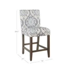 Homepop 24" Classic Parsons Counter Stool - Suri Blue Slate - Blue -Elegance Barware 6d4c3ba9 faaf 4aaa 89de b4e2ce3c620e