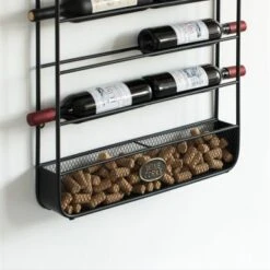 Vintiquewise Big Vintage Decorative Metal Bottle Shaped Wine Bottle Holder For Living Room, Dining, Or Entryway - 22.5" W X 3.25" D X 80.5" H - 22.5" W X 3.25" D X 80.5" H -Elegance Barware 6e9bbf0a d148 4522 86b1 5fd81b2d3ca5