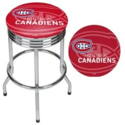 NHL Chrome Ribbed Bar Stool - Montreal Canadians -Elegance Barware 6faabd70 8096 473d 9a18 0fb91a3ee62d