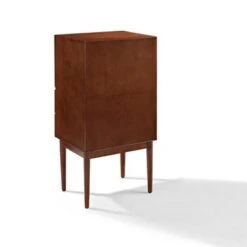 Everett Spirit Cabinet In Mahogany Finish - 24.5"W X 18.5"D X 47"H - Mahogany -Elegance Barware 7040051b af33 4986 9938 5d7b0a861141