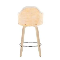 Carson Carrington Valsatra Fixed-Height Upholstered Counter Stool With Wood Legs (Set Of 2) - Light Grey/Natural Wood Legs -Elegance Barware 70994eff e97f 4c78 964b aae3afc32f3d