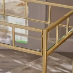 Falon Indoor Modern Bar Cart With Tempered Glass By Christopher Knight Home - N/A - Gold -Elegance Barware 749c9a4d ab7b 41e4 9a31 6a5eb8dbfec7