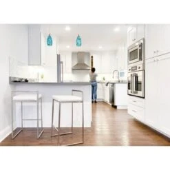 Silver Orchid Forrest Stainless Steel Stackable Counter Stool (Set Of 2) - Blue Velvet -Elegance Barware 751617fc 3dc2 4e73 94c8 597c00c038e1