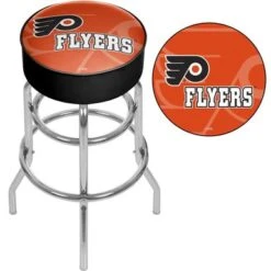 NHL Chrome Bar Stool With Swivel - Watermark - 20" X 20" X 31" - Toronto Maple Leafs -Elegance Barware 753e4b6e 6090 476c a40c 27a1b67cbbaa