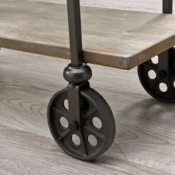 FirsTime & Co. Factory Row Industrial Farmhouse Wheeled Bar Cart - Gray -Elegance Barware 75503c95 52f8 4e9d 8d98 e5af25b6295b