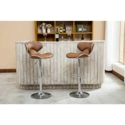 Masaccio Leatherette Airlift Adjustable Swivel Barstool (Set Of 2) - Grey -Elegance Barware 758f2da3 eae5 4bfd 82d7 536ba36107e6