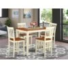 Buttermilk And Cherry Finish Acacia Wood 5-piece Counter Height Dining Room Set (Seat's Type Options) - YAVN5-WHI-W -Elegance Barware 75a11dfe c3ab 4e3b 9339 d236e03a7c7e