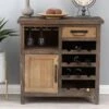Rustic Wood 1-Drawer 1-Door Wine And Storage Cabinet - Brown -Elegance Barware 75d5cd10 2426 49b2 9718 7001089f54e3