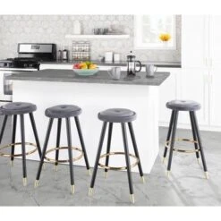 Silver Orchid Cavalier Counter Stool - Set Of 2 - Blue -Elegance Barware 76b1773b 8ef4 49fc 9bb4 887173204638