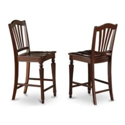 East West Furniture 5-pc. Dining Set- A Kitchen Table And 4 Dining Chairs With Slatted Back In Mahogany Finish(Seat Type Option) - JACH5-MAH-W -Elegance Barware 76e90191 4757 4d6e a52a 979c11e17c81