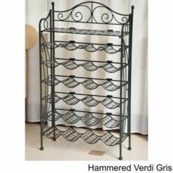 International Caravan Iron 24-bottle Wine Rack With Shelf - Antique Black -Elegance Barware 76f71bd1 8941 4f45 94b3 ff2e23cae51c