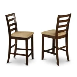 East West Furniture Modern 7-piece Pub-height Table Set - A Table And 6 Chairs In Cappuccino Finish (Seat's Type Options) - FAIR7-CAP-LC -Elegance Barware 7709d0e2 920f 4b4b b998 1cf03f4033ed