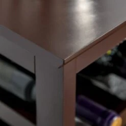 HOMCOM Wine Storage Cabinet With 4 Bottle Wine Rack, Open Shelf, Acrylic Door Cabinet With Adjustable Shelf - 19" L X 12.75" D X 37.5" - Espresso -Elegance Barware 784f04fd b053 4796 a045 fd959dfff2b4