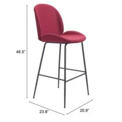 Brookcrest Bar Chair Gray - Red -Elegance Barware 789b5bf5 ff91 41da a60c f28dd7d7f2c4