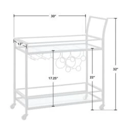 FirsTime & Co. Francesca Bar Cart, Metal Frame, Wood/Glass Top - Gold & Wood -Elegance Barware 78c670f1 30a8 408e a2a8 426e977348f6