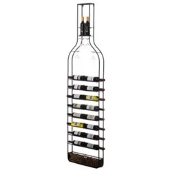 Vintiquewise Big Vintage Decorative Metal Bottle Shaped Wine Bottle Holder For Living Room, Dining, Or Entryway - 22.5" W X 3.25" D X 80.5" H - 22.5" W X 3.25" D X 80.5" H