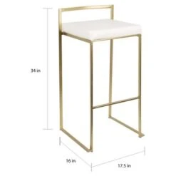 Silver Orchid Forrest Gold Stackable Bar Stools (Set Of 2) - White Velvet -Elegance Barware 798d4d97 d5cd 4643 8ec5 0ea534dfc96b