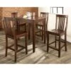 5Pc Pub Dining Set W/School House Stools - Mahogany