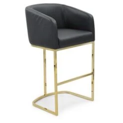 Silver Orchid Bonner Upholstered Stool - Green - Bar Height -Elegance Barware 7a7bd27a 934f 4cf8 9ec5 a8037f24c937