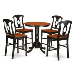 5-Piece Counter Heigh Dining Room Pub Set Includes A Wooden Dining Table And Dining Chairs (Color Option) - N/A - EDKE5-BLK-W -Elegance Barware 7b1facd7 7f1b 4582 b4db c82be3a199a4