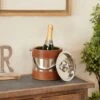 The Novogratz Leather Ice Bucket With Lid - 8 X 7 X 12 - Brown -Elegance Barware 7bb1b78a d672 4f62 b1d4 388f5ceeec9a