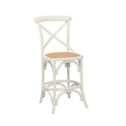 Porthos Home Ziva Counter Stools Set Of 2, Elm Wood With Woven Rattan - Nature -Elegance Barware 7c31e48a 9d15 4115 ba98 e0cabbc99442