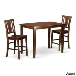 East West Furniture 3-Piece Modern Dining Set - A Wooden Table And 2 Dining Chairs - Mahogany Finish (Seat's Type Options) - YABU3-MAH-W -Elegance Barware 7d4f7275 a5a6 4367 b42f 9f0cf2a7ecfa