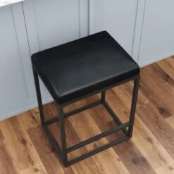 (Set Of 2) Riley Indoor Metal Faux Leather Bar Stools - Grey -Elegance Barware 7de5d379 5df9 4146 b183 c72fc9fefd52