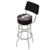 Budweiser Swivel Bar Stool With Back - 20" X 20" X 41.75" - Clydesdale Black -Elegance Barware 7dfccab8 91ad 424c 9cc4 0a206782b8db