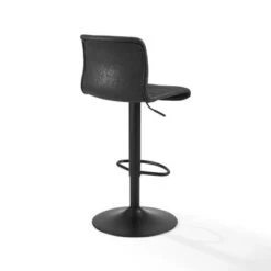 Wyatt Adjustable Height Swivel Stool - 17"d X 17"w X 42.13"h - Single - Distressed Black - Bar Height -Elegance Barware 7e4ac587 74dd 4752 8553 b3d8e5ea173d