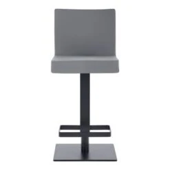 Strick & Bolton Callcott Contemporary Faux Leather And Metal Swivel Bar Stool - Grey And Brushed Stainless Steel -Elegance Barware 7e5cd1b0 2287 4cd0 b9fe 36d6676f619d