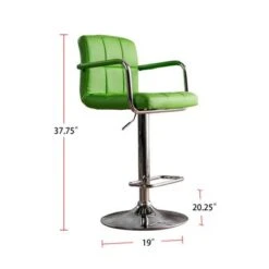 Leatherette And Metal Bar Stool - Grey -Elegance Barware 7e75e71d da4e 4292 a5dc d053945b2ac6