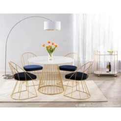 Silver Orchid Pugo Glam Bar Cart With Wheels - Metal/Glass - White/Gold -Elegance Barware 7ef2ac74 add9 4d8e aef3 a46463f33a15