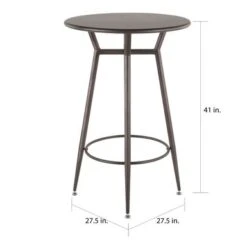 Carbon Loft Barton Industrial Round Bar Table - N/A - Vintage White/Espresso -Elegance Barware 7efc7802 1521 4c00 8902 008b6d9297ba