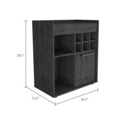 FM Furniture Leeds Bar Cabinet With 2 Concealed Shelves, 2 Open Shelves, And 6 Liquor Cubbies - Laminate -Elegance Barware 7f407b3e ae4c 4ac6 9575 b4efa25807fe