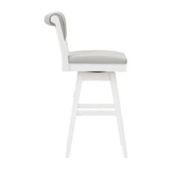 Hillsdale Furniture Clarion Wood And Upholstered Swivel Stool, Sea White - Sea White - Counter Height - 23-28 In. -Elegance Barware 7f9e3aaa fff5 4714 847f cdc7eb94e067