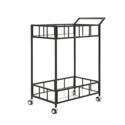 Falon Indoor Modern Bar Cart With Tempered Glass By Christopher Knight Home - N/A - Gold -Elegance Barware 80ab0642 a6ec 421e a7bf b291e61b2227