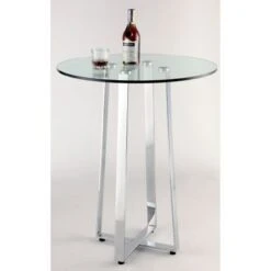 Somette Amber Counter Table With Glass Top - Glass/Stainless Steel -Elegance Barware 817a04b7 4988 4635 b095 bad7d69a768a