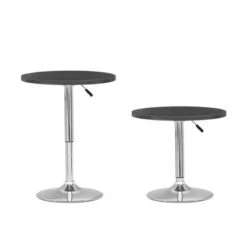 Maya Adjustable Height Round Bar Table - Black -Elegance Barware 8187ad16 95b1 4f7b a6f8 a88df1c164be