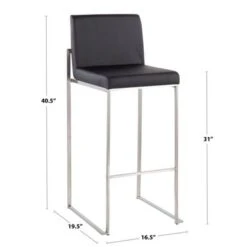 Silver Orchid Forrest High Back Bar Stool - Set Of 2 - White Velvet & Black -Elegance Barware 81e72a09 0600 472c b189 837c63cc6d82